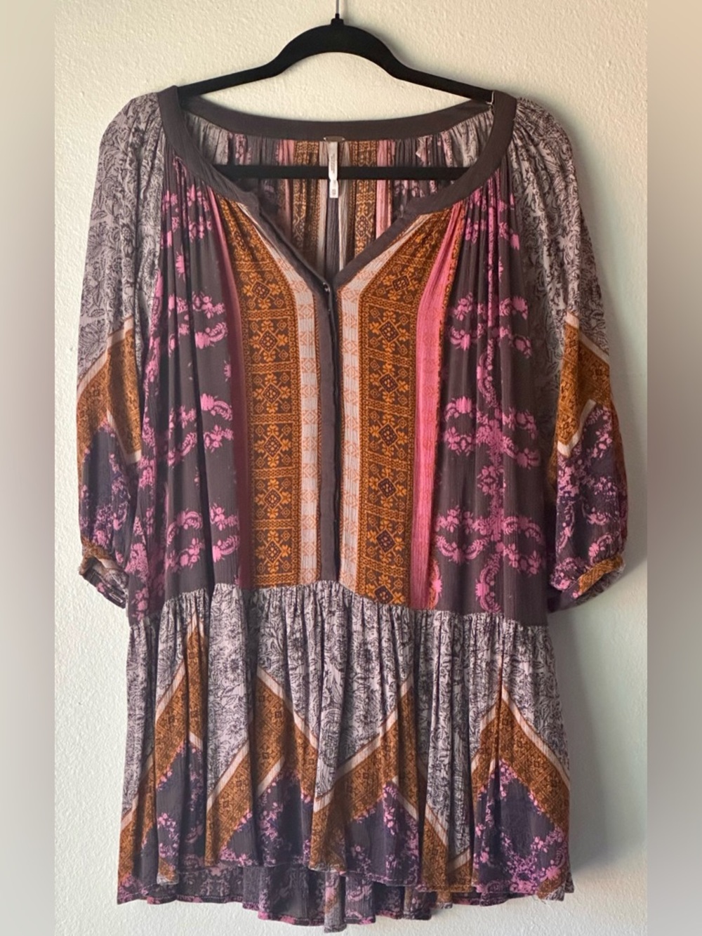 Free People Boho Oversized Flowy Tunic Size XS